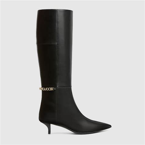 gucci liza leather knee-high boots|gucci signoria ankle boots.